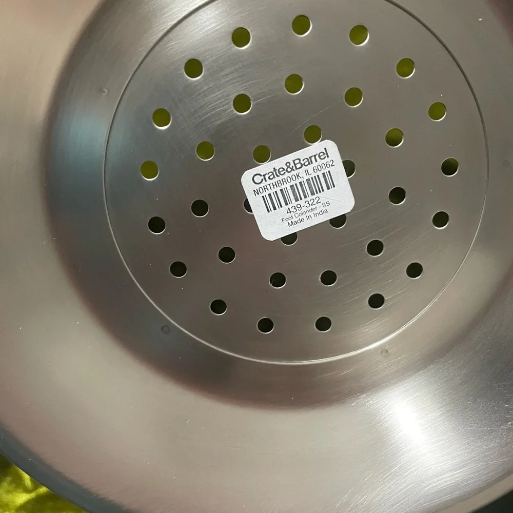 Crate&Barrel Silver Colander